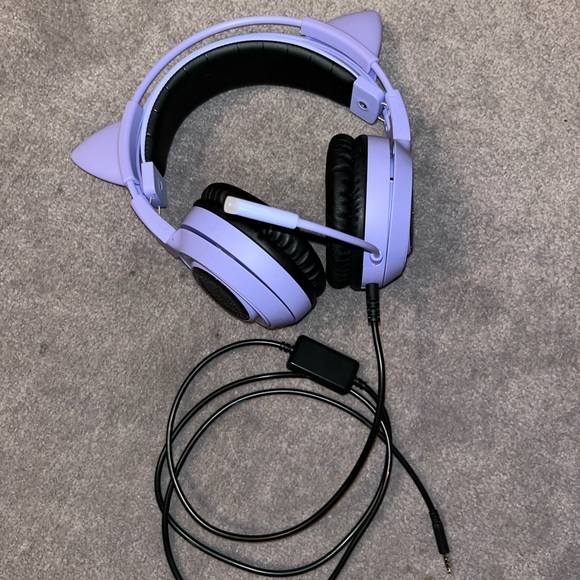 SOMIC purple cat ear headphones - Picture 1 of 5